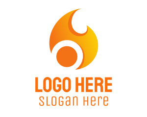 Heating - Orange Flame Energy logo design