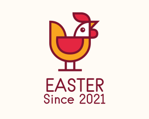 Orange Bird - Rooster Poultry Bird logo design