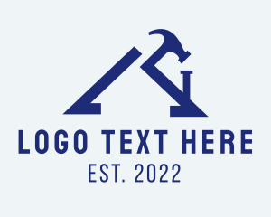 Constuction - House Roof Builder Hammer logo design