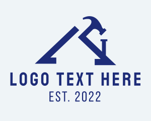 Builder - House Roof Builder Hammer logo design