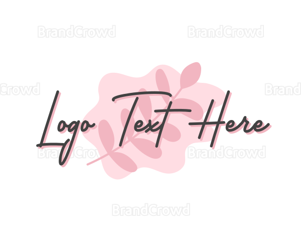 Pink Leaves Wordmark Logo