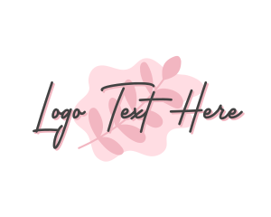 Makeup Artist - Pink Leaves Wordmark logo design