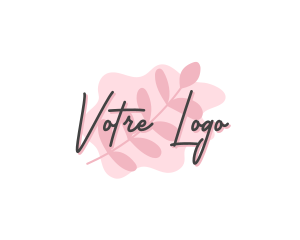 Watercolor - Pink Leaves Wordmark logo design