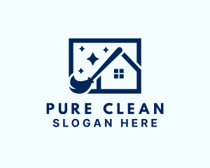 House Mop Cleaning logo design