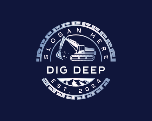 Excavator Cogwheel Digger logo design