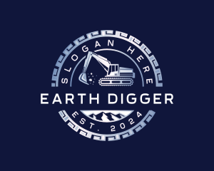 Digger - Excavator Cogwheel Digger logo design