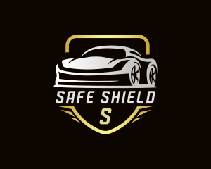 Racing Sports Car Shield logo design