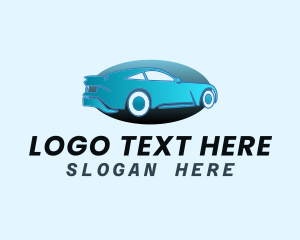 Gas - Blue Car Oval logo design