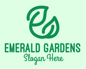 Green Eco Leaves logo design