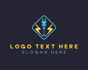 Voltage - Plug Lightning Bolt logo design