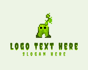 8bit - Pixel Arcade Monster logo design