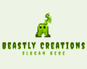 Pixel Arcade Monster  logo design