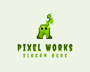 Pixel - Pixel Arcade Monster logo design