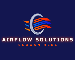 HVAC  Arrow Cooling Heating logo design