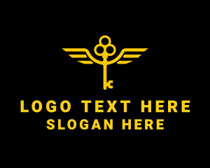 Golden - Transportation Security Key logo design