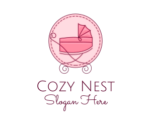 Crib - Baby Stroller Pram logo design