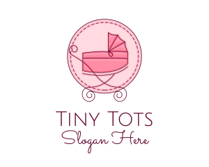 Babysitting - Baby Stroller Pram logo design