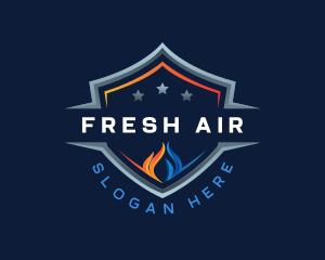 Heat Cool Air Conditioning logo design