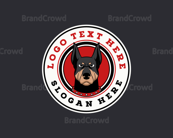 Canine Doberman Dog Logo