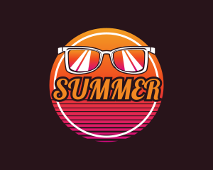 Summer Beach Sunglass logo design