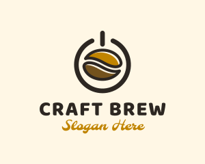 Brewed - Power Coffee Bean logo design