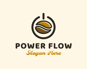 Power Coffee Bean logo design