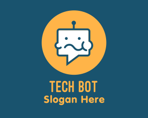 Robot - Eating Chat Robot logo design