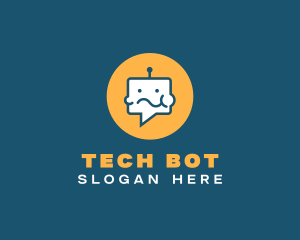 Robot - Eating Chat Robot logo design