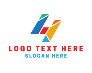 Modern Mosaic Number 4 Logo