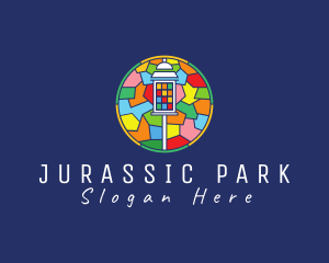 Park Lantern Stained Glass logo design