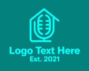 Announcer - Home Podcast Record logo design