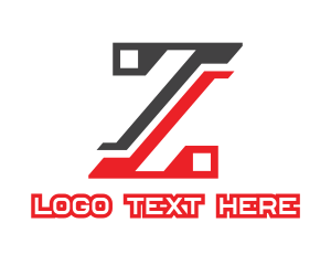 Lettermark Z - Modern Black & Red Z logo design