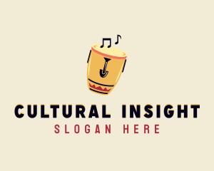 African Conga Drum Musical logo design