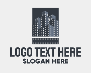 Vlog - Film Tower Buildings logo design