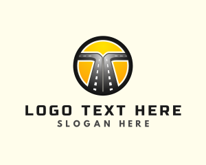Airstrip - Logistics Road Highway logo design
