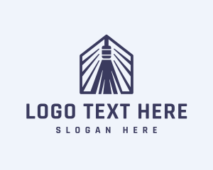 Sweeping - Broom Cleaning Home logo design