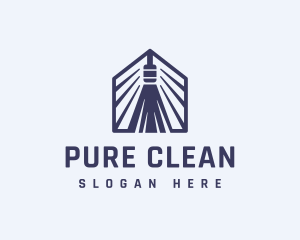 Broom Cleaning Home logo design