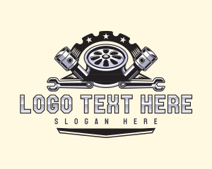 Piston - Garage Automotive Mechanic logo design