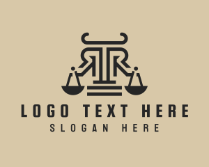 Black - Law Firm Letter R logo design