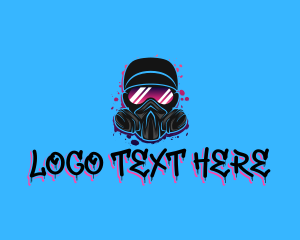 Paintball - Gas Mask Graffiti logo design