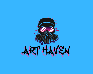 Gas Mask Graffiti  logo design