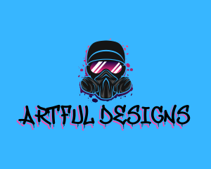 Gas Mask Graffiti  logo design