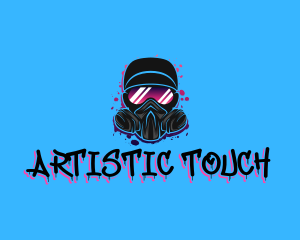 Gas Mask Graffiti  logo design