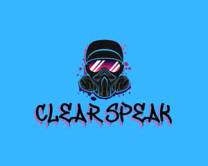 Gas Mask Graffiti  logo design