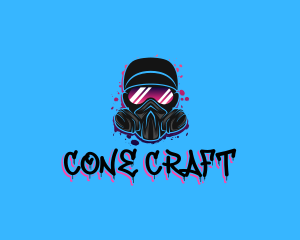 Gas Mask Graffiti  logo design