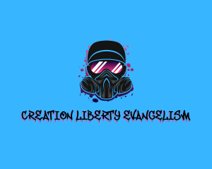 Gas Mask Graffiti  logo design