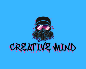 Gas Mask Graffiti  logo design