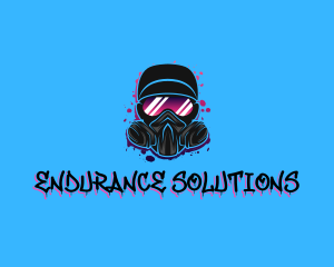 Gas Mask Graffiti  logo design