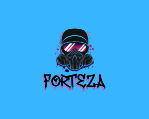 Gas Mask Graffiti  logo design