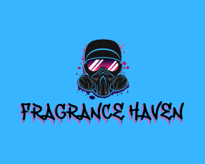 Gas Mask Graffiti  logo design